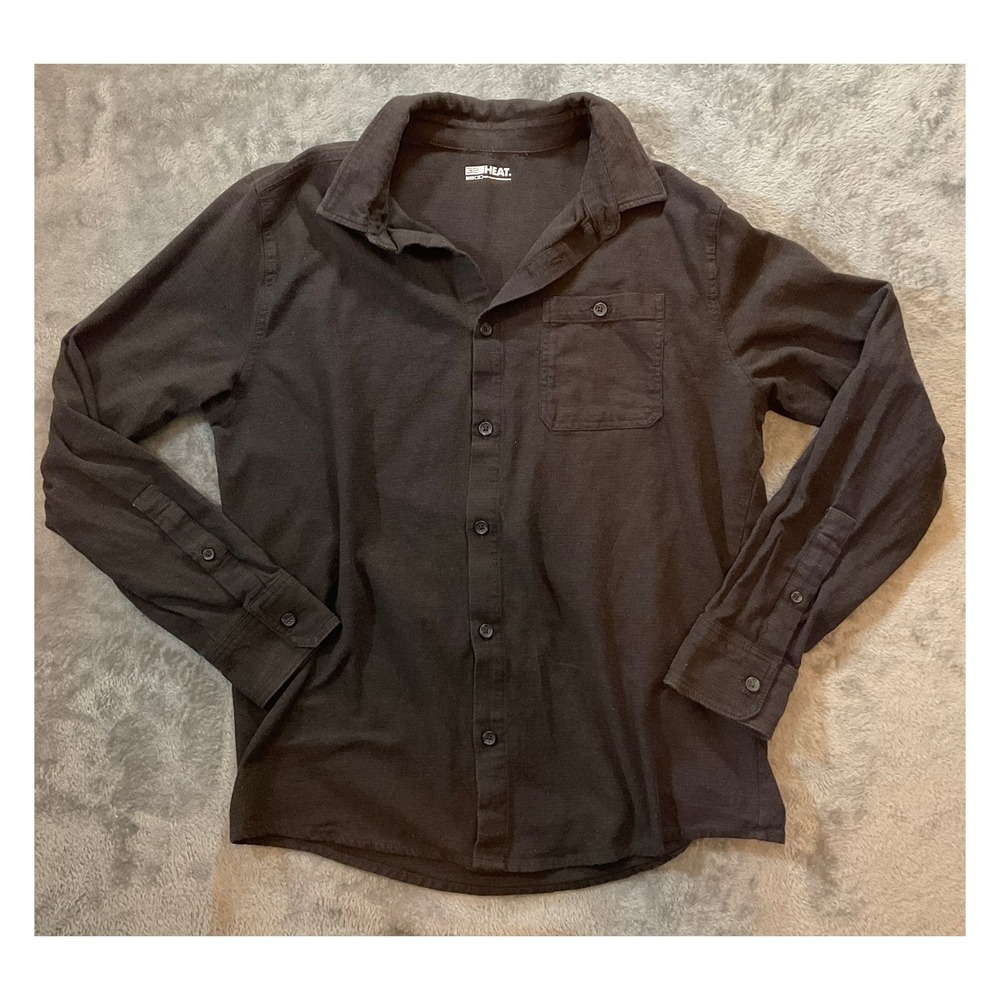 32 HEAT Men's‎ Dark Brown Button Down Shirt Size M
